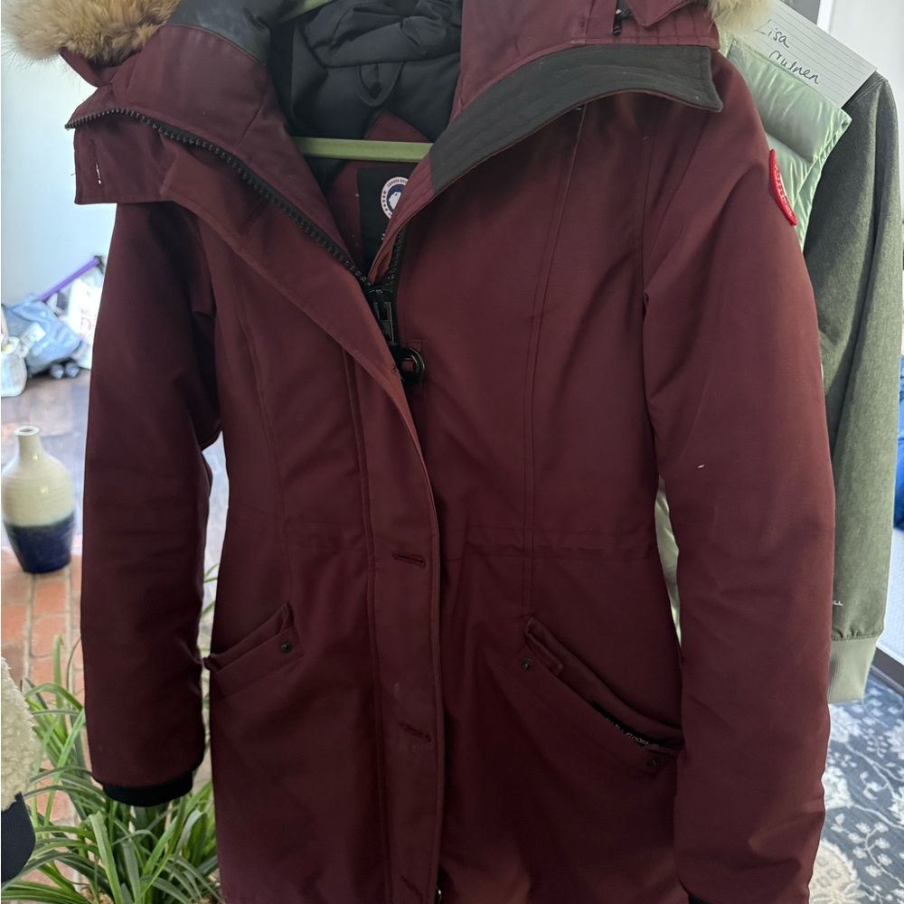 SOLD! 
Cross posted Women's Burgundy Parka Coat